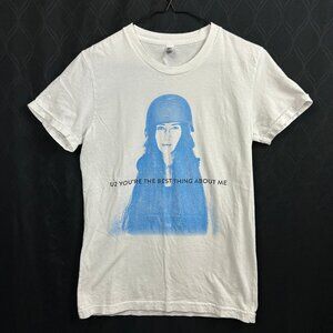 U2 T Shirt Womens Large White Blue Graphic Print Best Thing About Me Band Tee
